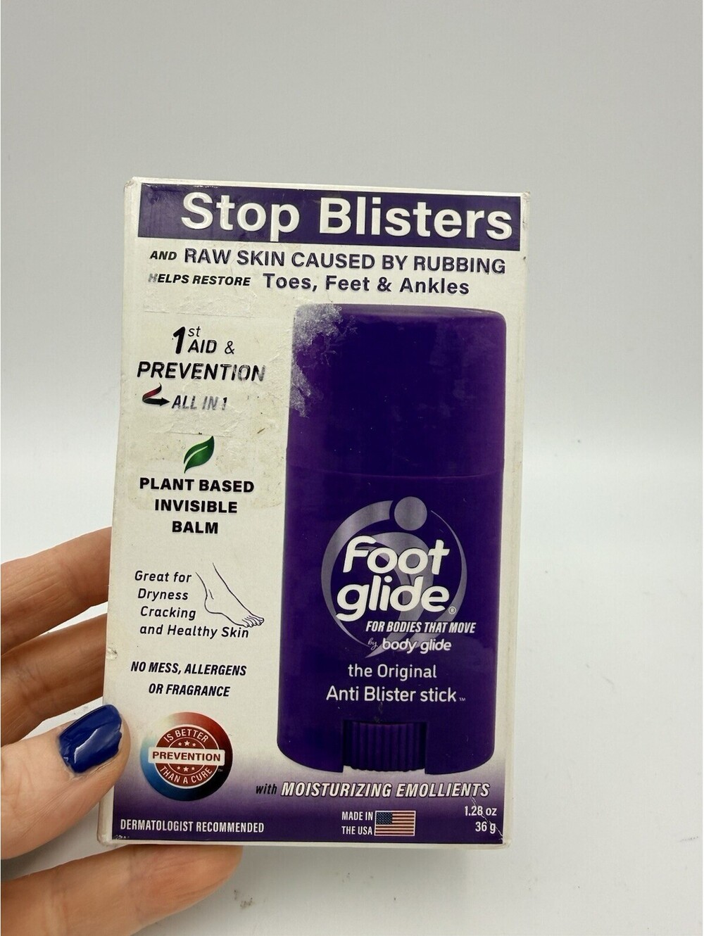 Foot Glide Anti Blister Balm, Blister Prevention for Heels Shoes 1.28 Oz